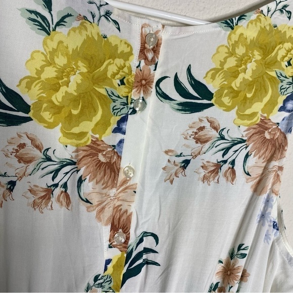 Torrid button back floral white yellow mini dress size plus 1 - Picture 5 of 5